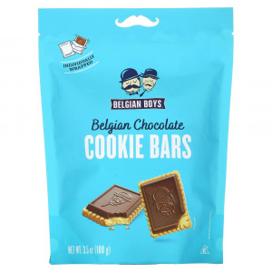 Belgian Boys, Belgian Chocolate Cookie Bars, 3.5 oz (100 g)