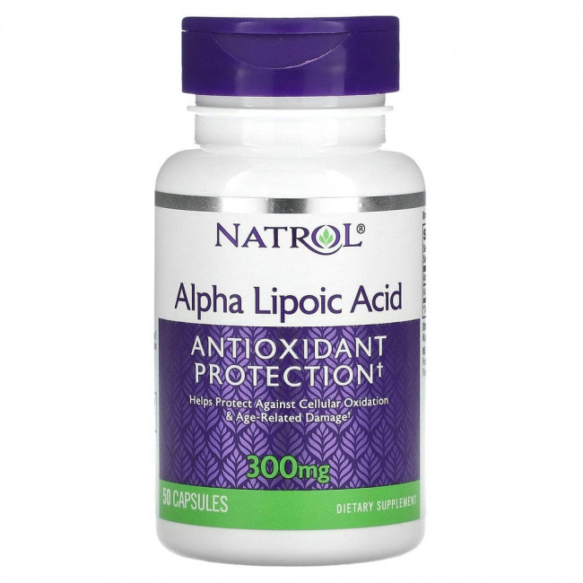 Natrol, альфа-липоевая кислота, 300 мг, 50 капсул