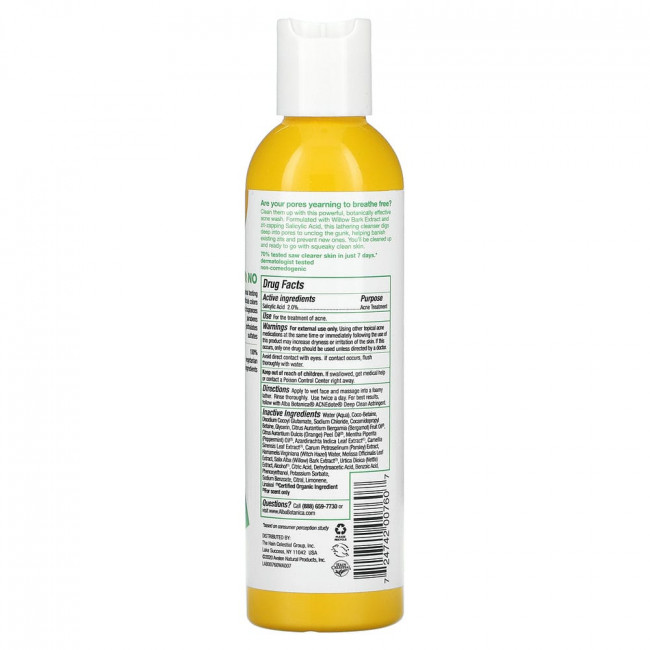 Alba Botanica, Acne Dote, средство от акне, глубокое очищение пор, не содержит масла, 177 мл (6 жидких унций)