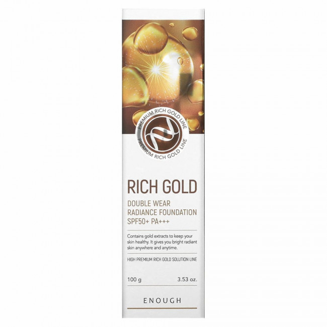 Enough, Rich Gold, тональная основа для двойного сияния кожи, SPF50 + PA +++, # 21, 100 г (3,53 унции)
