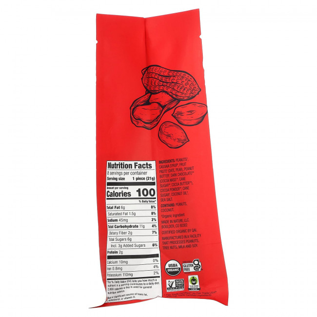 Made in Nature, Fudge Brownie Minis, арахисовая паста, 8 пирожных, 168 г (5,92 унции) Made in Nature, Fudge Brownie Minis, арахисовая паста, 8 пирожных, 168 г (5,92 унции)