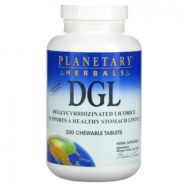 Planetary Herbals, DGL, глицирризинат солодки, 200 жевательных таблеток Planetary Herbals, DGL, глицирризинат солодки, 200 жевательных таблеток