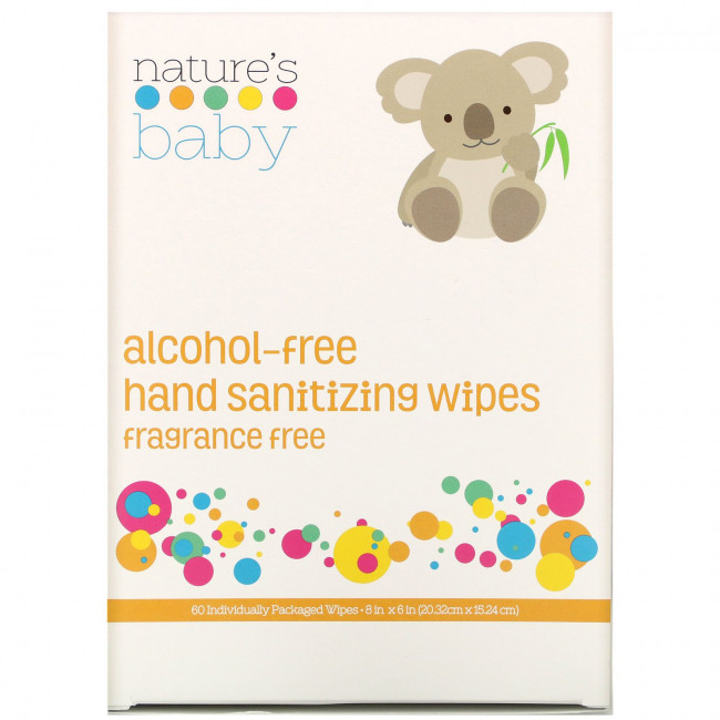 Nature's Baby Organics, Hand Sanitizing Wipes, Alcohol Free, Fragrance Free , 60 Individually Packaged Wipes Nature's Baby Organics, Hand Sanitizing Wipes, Alcohol Free, Fragrance Free , 60 Individually Packaged Wipes