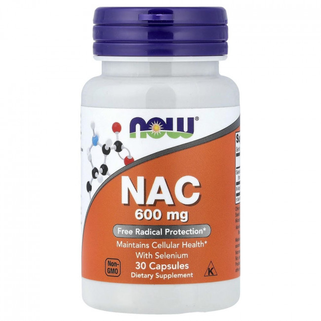 NOW Foods, NAC с селеном, 30 капсул
