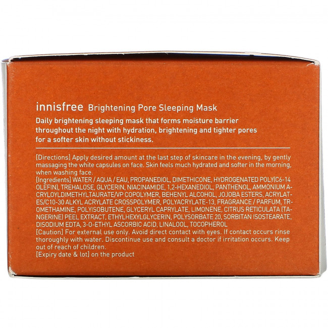Innisfree, Jeju Hallabong Daily Skin Bright, ночная маска для осветления пор, 100 мл (3,38 жидк. Унции)