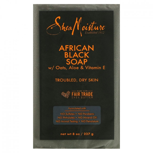 SheaMoisture, африканское черное мыло с маслом ши, 230 г (8 унций)