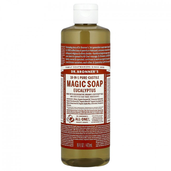 Волшебное кастильское мыло Dr. Bronner's 18-в-1 с эвкалиптом, 473 мл (16 жидких унций)