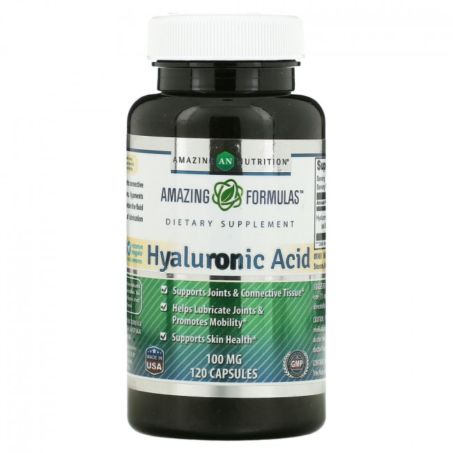Amazing Nutrition, гиалуроновая кислота, 100 мг, 120 капсул Amazing Nutrition, гиалуроновая кислота, 100 мг, 120 капсул