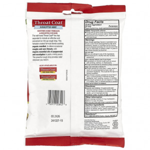 Traditional Medicinals, Organic Throat Coat®, эвкалипт и мята, 30 пастилок