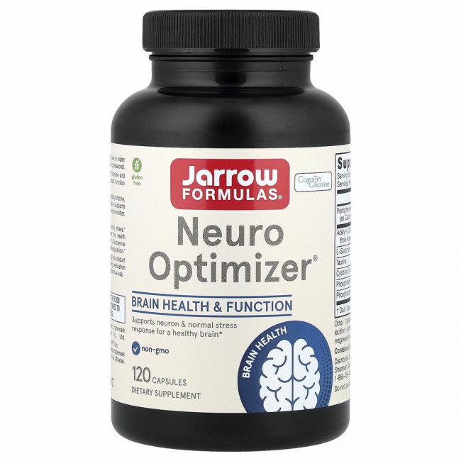 Jarrow Formulas, Neuro Optimizer, добавка для нормализации работы мозга, 120 капсул Jarrow Formulas, Neuro Optimizer, добавка для нормализации работы мозга, 120 капсул