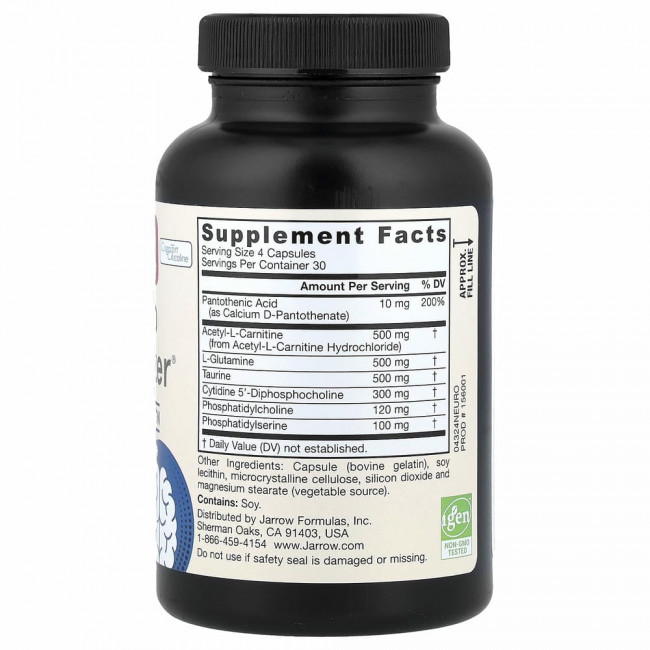 Jarrow Formulas, Neuro Optimizer, добавка для нормализации работы мозга, 120 капсул Jarrow Formulas, Neuro Optimizer, добавка для нормализации работы мозга, 120 капсул