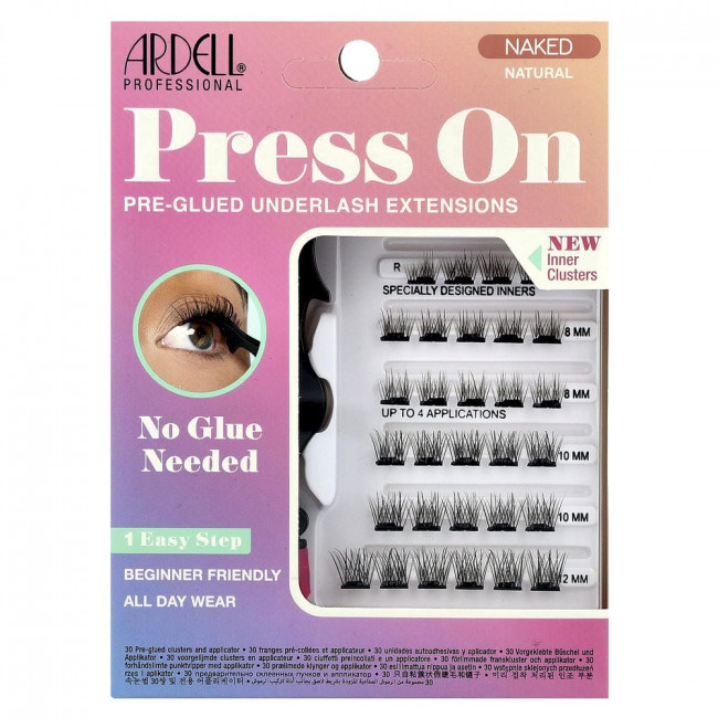Накладные ресницы Ardell Press On, предварительно приклеенные, оттенок Naked Natural, 30 пучков с аппликатором. Накладные ресницы Ardell Press On, предварительно приклеенные, оттенок Naked Natural, 30 пучков с аппликатором.