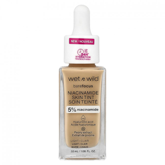 wet n wild, Barefocus, тональный крем с ниацинамидом, 1116092 Light, 1.08 fl oz (32 ml) wet n wild, Barefocus, тональный крем с ниацинамидом, 1116092 Light, 1.08 fl oz (32 ml)