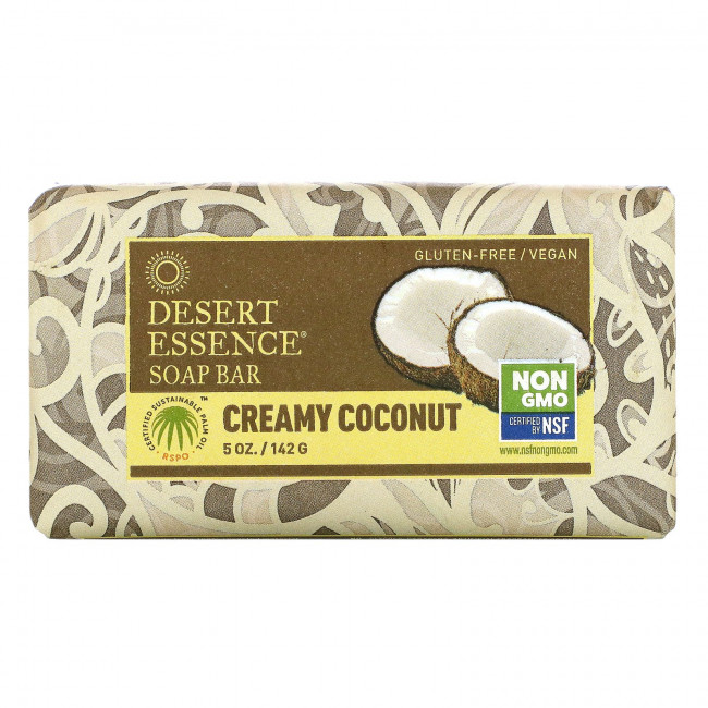 Desert Essence, Мыло, кремовый кокос, 5 унций (142 г) Desert Essence, Мыло, кремовый кокос, 5 унций (142 г)