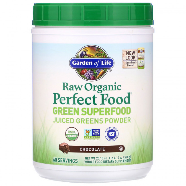 Garden of Life, RAW Organic Perfect Food Green Super Food, шоколад, 570 г (20,10 унции) Garden of Life, RAW Organic Perfect Food Green Super Food, шоколад, 570 г (20,10 унции)