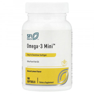 SFI Health, Omega-3 Mini™, натуральный лимон, 100 мягких таблеток (250 мг на мягкую таблетку)