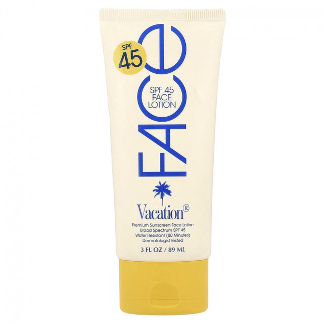 Солнцезащитный лосьон для лица Vacation Premium, SPF 45, 89 мл (3 жидких унции)