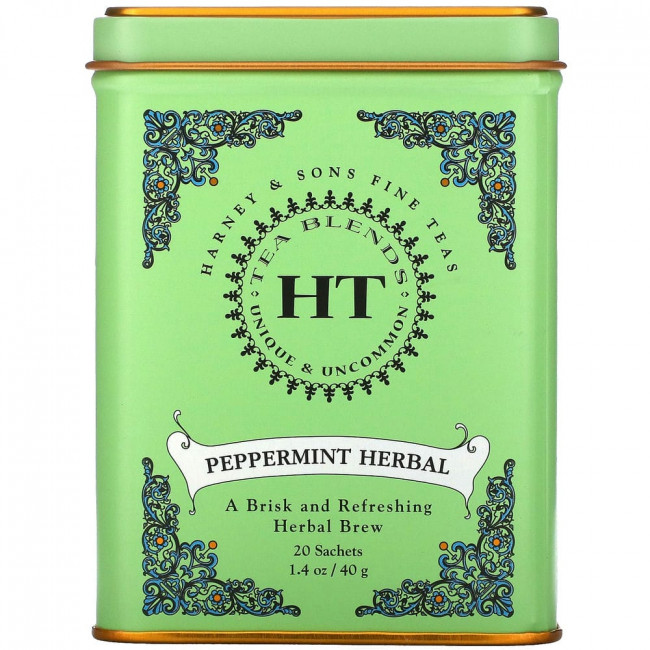 Harney & Sons, HT Tea Blend, чай из перечной мяты, без кофеина, 20 чайных пакетиков, 40 г (1,4 унции) Harney & Sons, HT Tea Blend, чай из перечной мяты, без кофеина, 20 чайных пакетиков, 40 г (1,4 унции)