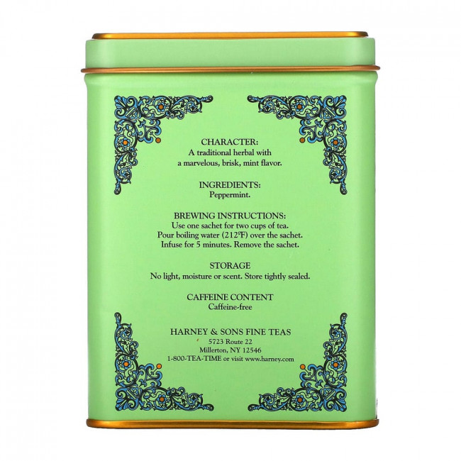 Harney & Sons, HT Tea Blend, чай из перечной мяты, без кофеина, 20 чайных пакетиков, 40 г (1,4 унции) Harney & Sons, HT Tea Blend, чай из перечной мяты, без кофеина, 20 чайных пакетиков, 40 г (1,4 унции)