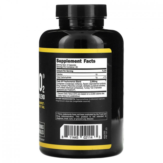 Primaforce, Peak O2, Ultimate Mushroom Blend, 2,000 mg , 180 Capsules (666 mg per Capsule)