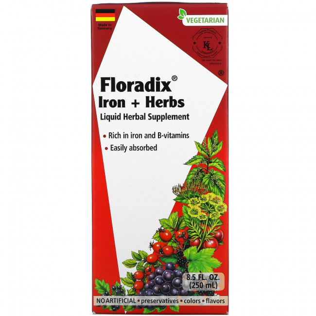 Gaia Herbs, Floradix, железо и травы, жидкая растительная добавка, 250 мл (8,5 жидк. Унции) Gaia Herbs, Floradix, железо и травы, жидкая растительная добавка, 250 мл (8,5 жидк. Унции)