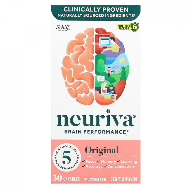 Schiff, Neuriva Brain Performance, оригинальный продукт, 30 капсул