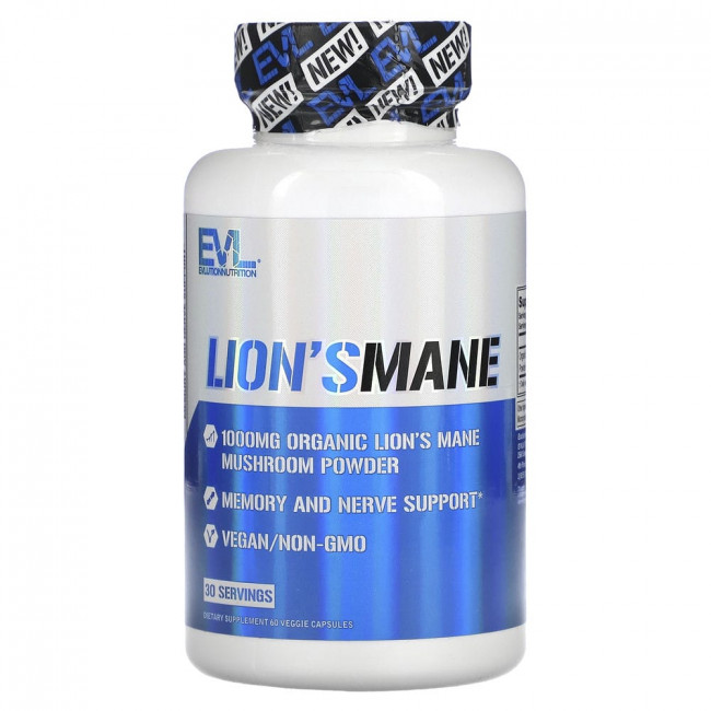 EVLution Nutrition, ежовик гребенчатый, 60 растительных капсул EVLution Nutrition, ежовик гребенчатый, 60 растительных капсул