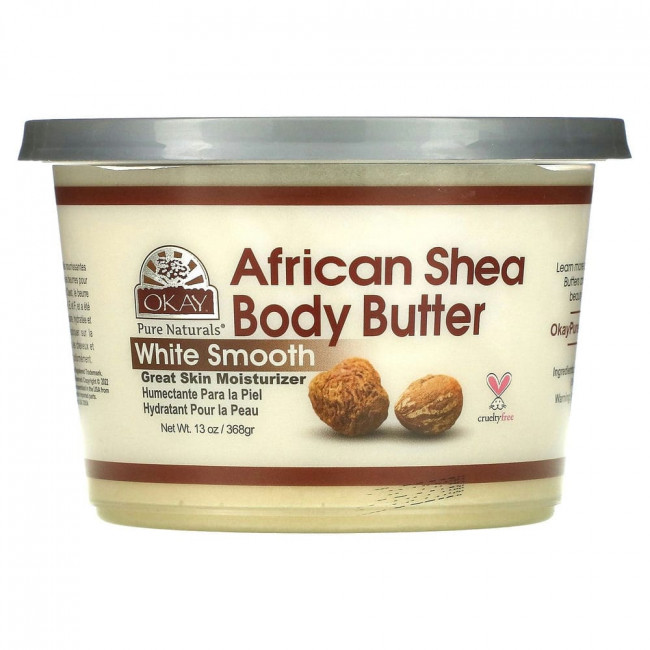 Okay Pure Naturals, Масло африканского ши, белое масло, 368 г (13 унций) Okay Pure Naturals, Масло африканского ши, белое масло, 368 г (13 унций)