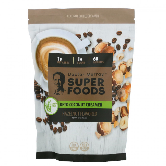 Dr. Murray's, Super Foods, Keto Coconut Creamer, Hazelnut, 16 oz (453.5 g) Dr. Murray's, Super Foods, Keto Coconut Creamer, Hazelnut, 16 oz (453.5 g)