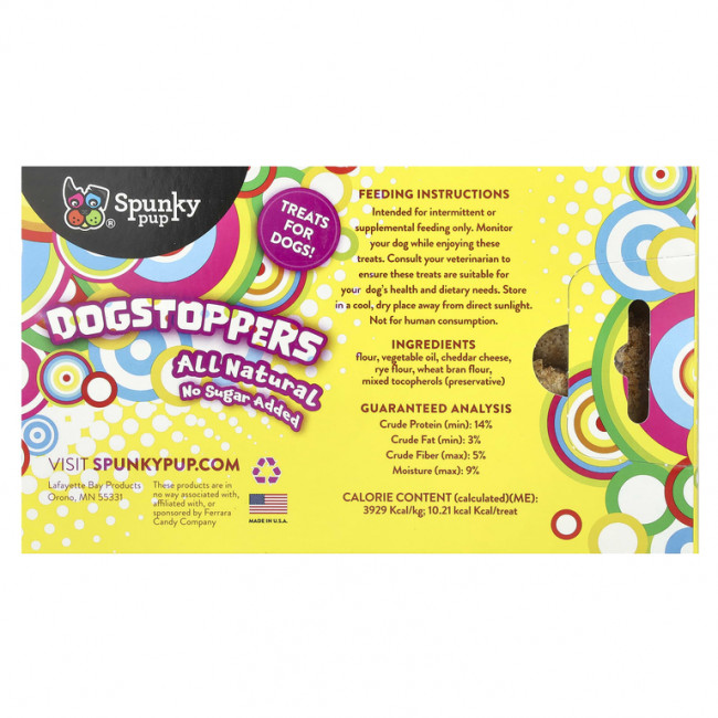 Spunky Pup, Dogstoppers, лакомства для собак, сыр чеддер, 142 г (5 унций)