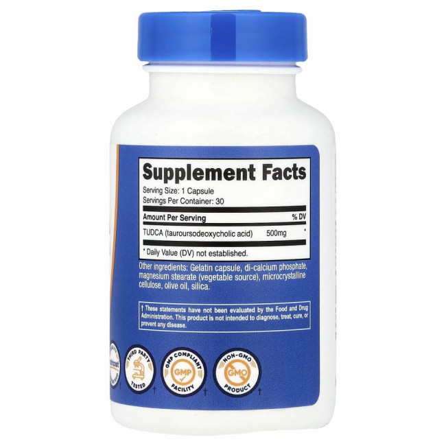 Nutricost, TUDCA, 500 мг, 30 капсул