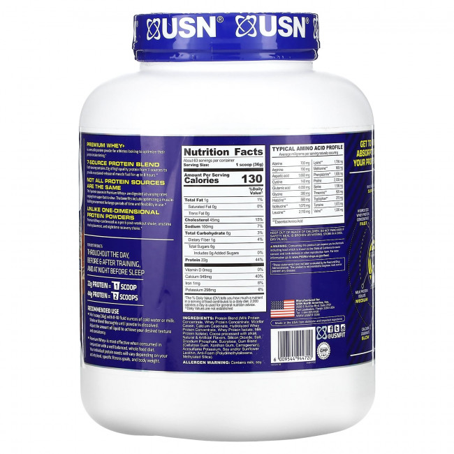USN, Premium Whey +, шоколад, 2267 г (5 фунтов) USN, Premium Whey +, шоколад, 2267 г (5 фунтов)