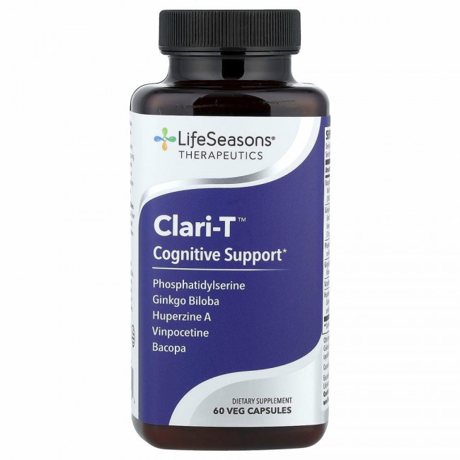 LifeSeasons, Clari-T, поддержка когнитивных функций, 60 вегетарианских капсул