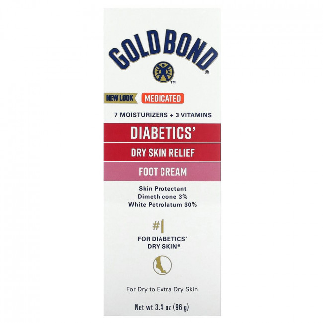 Gold Bond, Ultimate, крем для ног для сухой кожи для диабетиков, без отдушек, 96 г (3,4 унции)