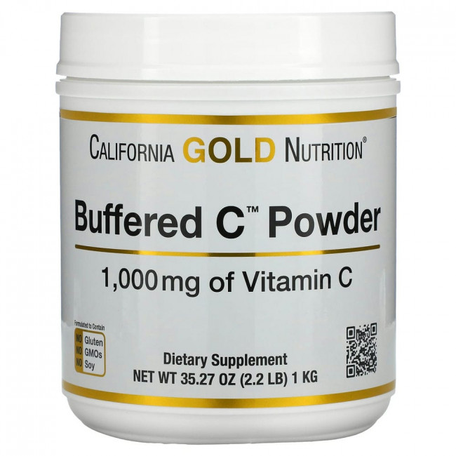 California Gold Nutrition, Buffered Gold C, некислый буферизованный витамин C в форме порошка, аскорбат натрия, 1000 мг, 1 кг (2,2 фунта) California Gold Nutrition, Buffered Gold C, некислый буферизованный витамин C в форме порошка, аскорбат натрия, 1000 мг, 1 кг (2,2 фунта)