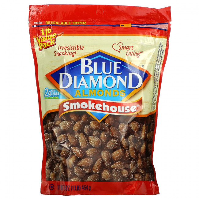 Blue Diamond, Миндаль, коптильня, 454 г (16 унций)