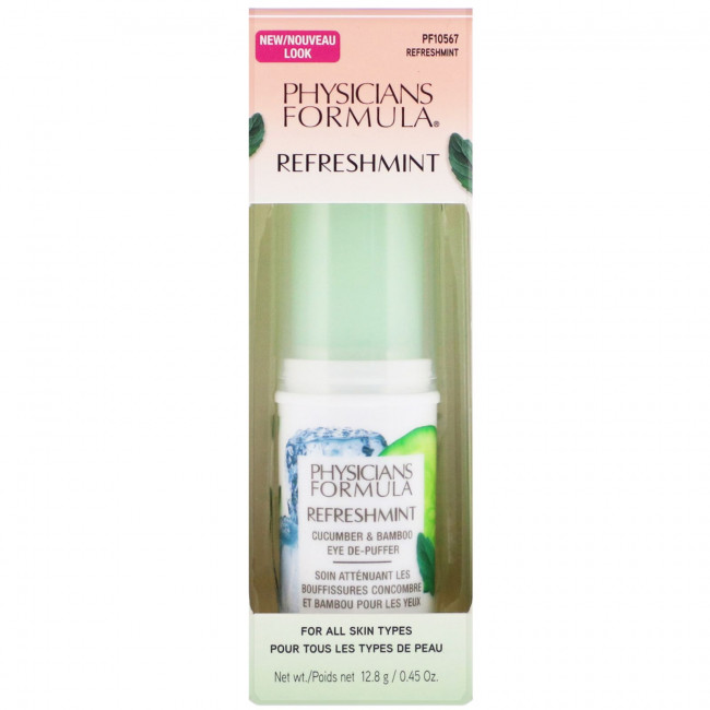 Physicians Formula, RefreshMint, средство для снятия отеков вокруг глаз, с огурцом и бамбуком, 12,8 г (0,45 унции) Physicians Formula, RefreshMint, средство для снятия отеков вокруг глаз, с огурцом и бамбуком, 12,8 г (0,45 унции)