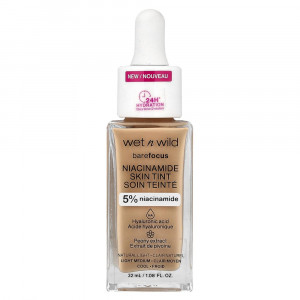 wet n wild, Barefocus, тональный крем с ниацинамидом, 1116090 Natural Light, 1.08 fl oz (32 ml)