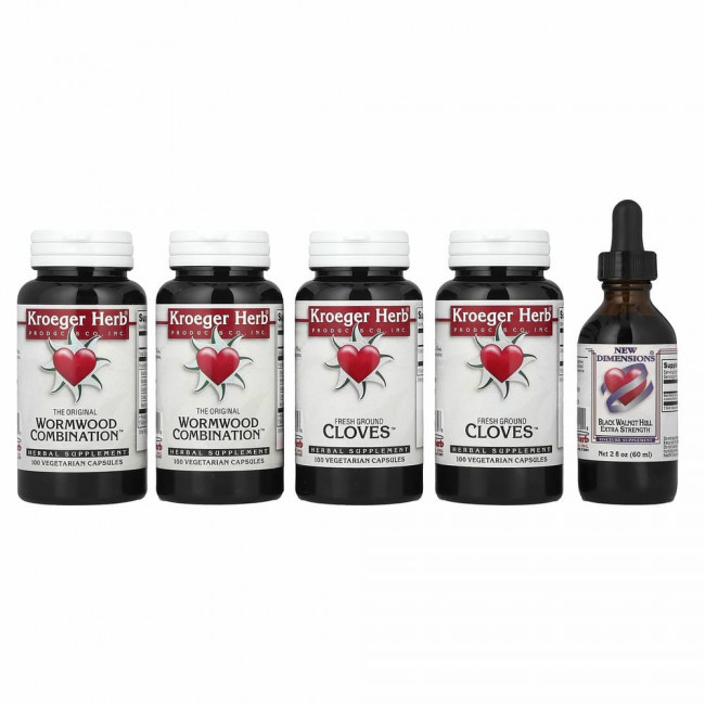 Kroeger Herb Co, набор с полынью, набор из 5 флаконов