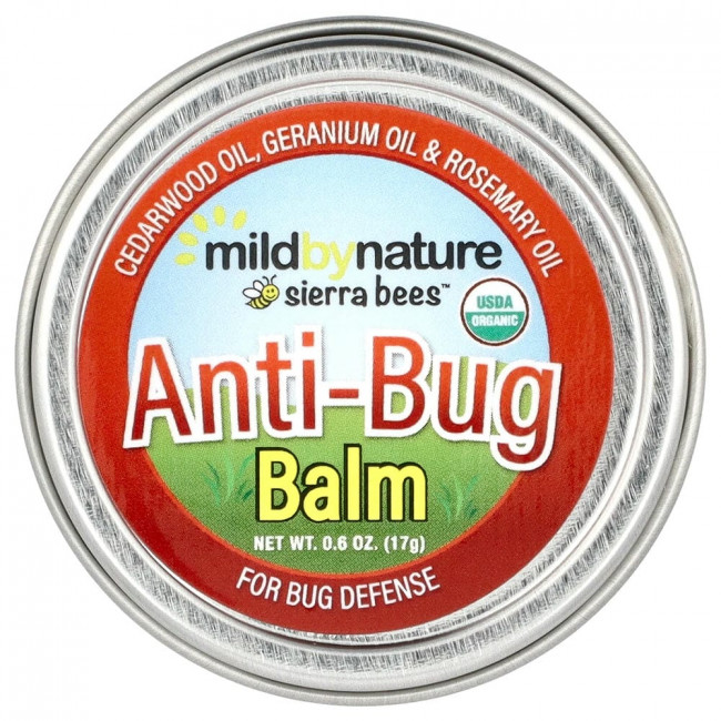 Mild By Nature, Sierra Bees™, бальзам против насекомых, масло кедра, герани и розмарина, 17 г (0,6 унции)