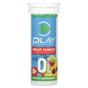 Play Hydrated, Electrolytes, Fruit Punch, 10 Tablets