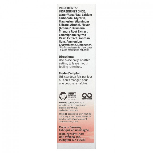 Weleda, Oral Care, зубная паста из ратании, со вкусом перечной мяты, 75 мл (2,5 жидк. Унции) Weleda, Oral Care, зубная паста из ратании, со вкусом перечной мяты, 75 мл (2,5 жидк. Унции)