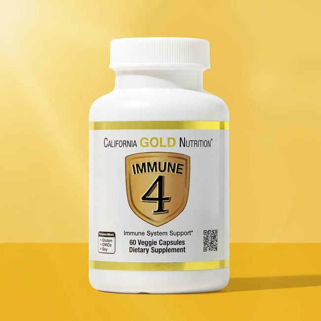 California Gold Nutrition, Immune 4, средство для укрепления иммунитета, 60 вегетарианских капсул