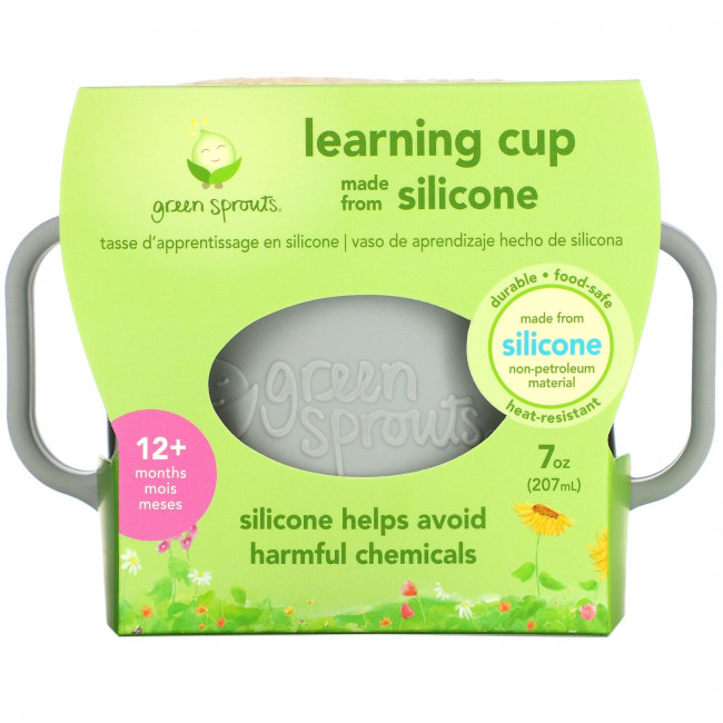 Green Sprouts, Learning Cup, 12+ Months, Gray, 7oz (207 ml) Green Sprouts, Learning Cup, 12+ Months, Gray, 7oz (207 ml)