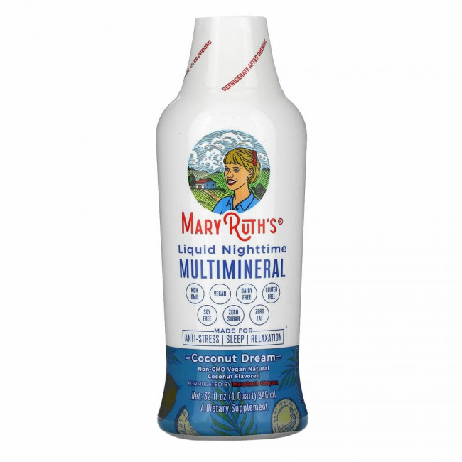 MaryRuth Organics, Liquid Nighttime Multimineral, Coconut Dream, 946 мл (32 жидк. Унции) MaryRuth Organics, Liquid Nighttime Multimineral, Coconut Dream, 946 мл (32 жидк. Унции)