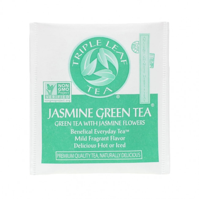 Triple Leaf Tea, зеленый чай с жасмином, 20 чайных пакетиков, 38 г (1,34 унции)