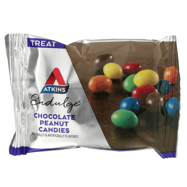 Atkins, Treat Endulge, шоколадные конфеты с арахисом, 5 упаковок, весом 34 г (1,2 унции) каждая Atkins, Treat Endulge, шоколадные конфеты с арахисом, 5 упаковок, весом 34 г (1,2 унции) каждая