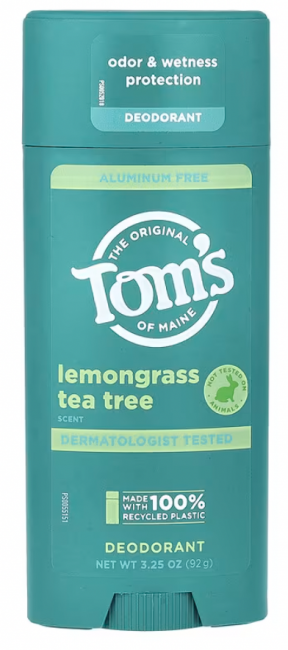 Tom's of Maine, дезодорант без алюминия, лемонграсс и чайное дерево, 92 г (3,25 унции)