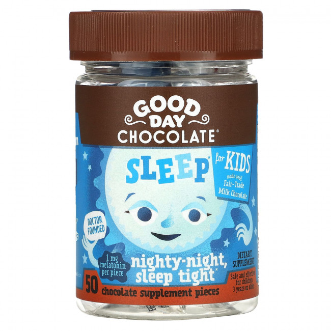 Good Day Chocolate, Sleep For Kids, Nighty Night Sleep Tight, 50 шоколадных добавок Good Day Chocolate, Sleep For Kids, Nighty Night Sleep Tight, 50 шоколадных добавок