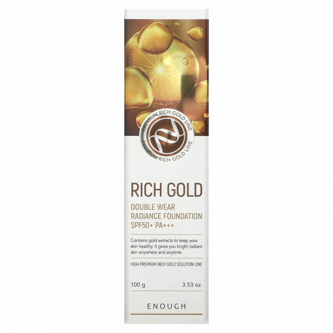 Enough, Rich Gold, тональная основа Double Wear Radiance SPF50 + PA +++, № 13, 100 г (3,53 унции)